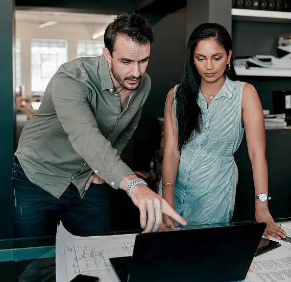 BFAG CPA advisors in discussion with a client